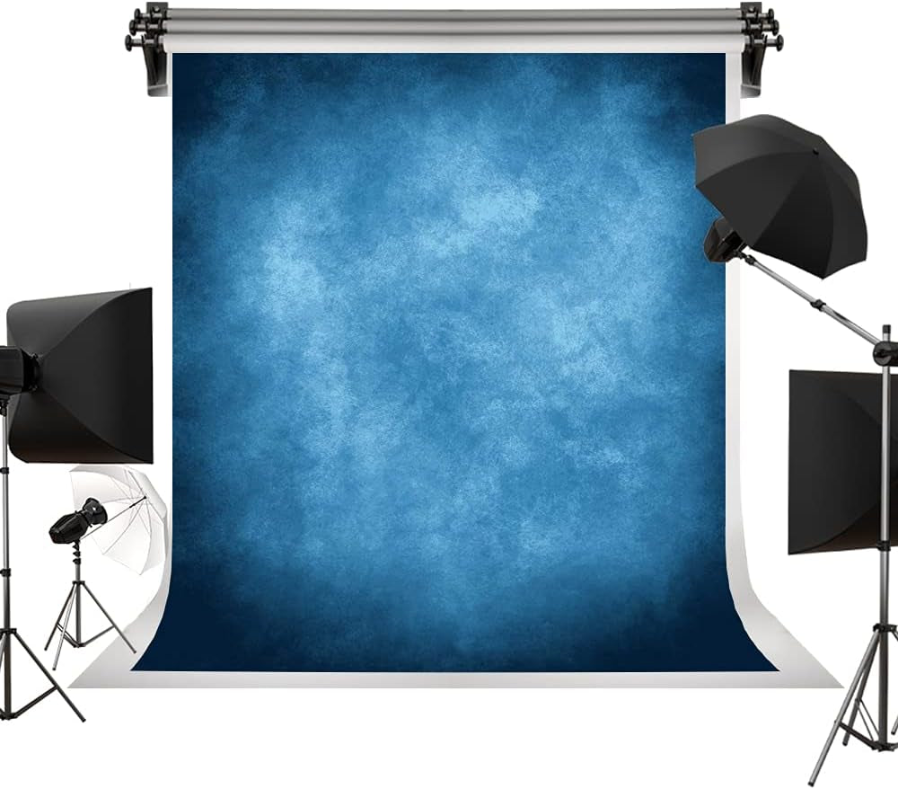 5X7Ft Dark Blue Abstract Backdrops Blue Portrait Professional Backgrounds Retro Backdrop