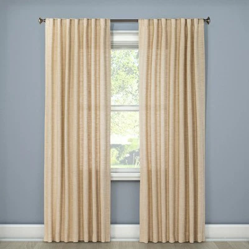 1Pc 54"X95" Light Filtering Textured Weave Window Curtain Panel Cream -