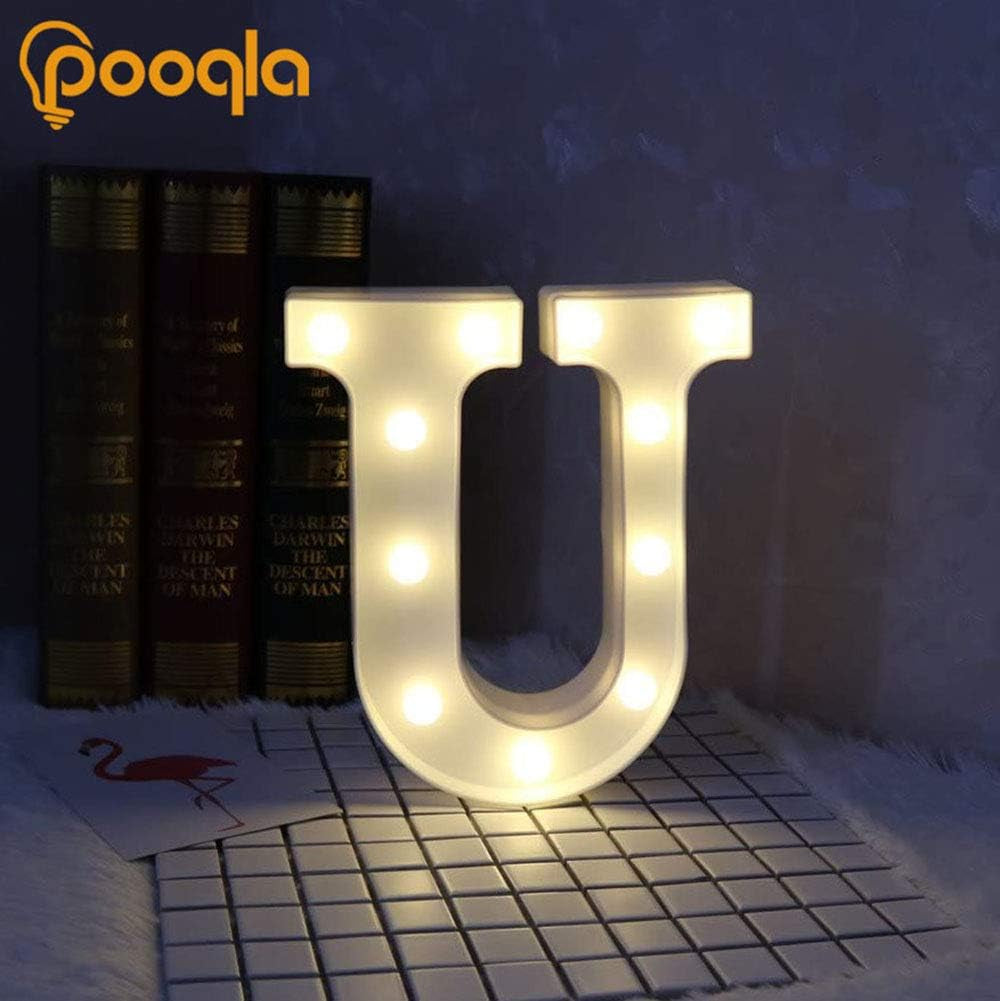 LED Marquee Letter Lights Sign, Light up Alphabet Letter for Home Party Wedding Decoration U