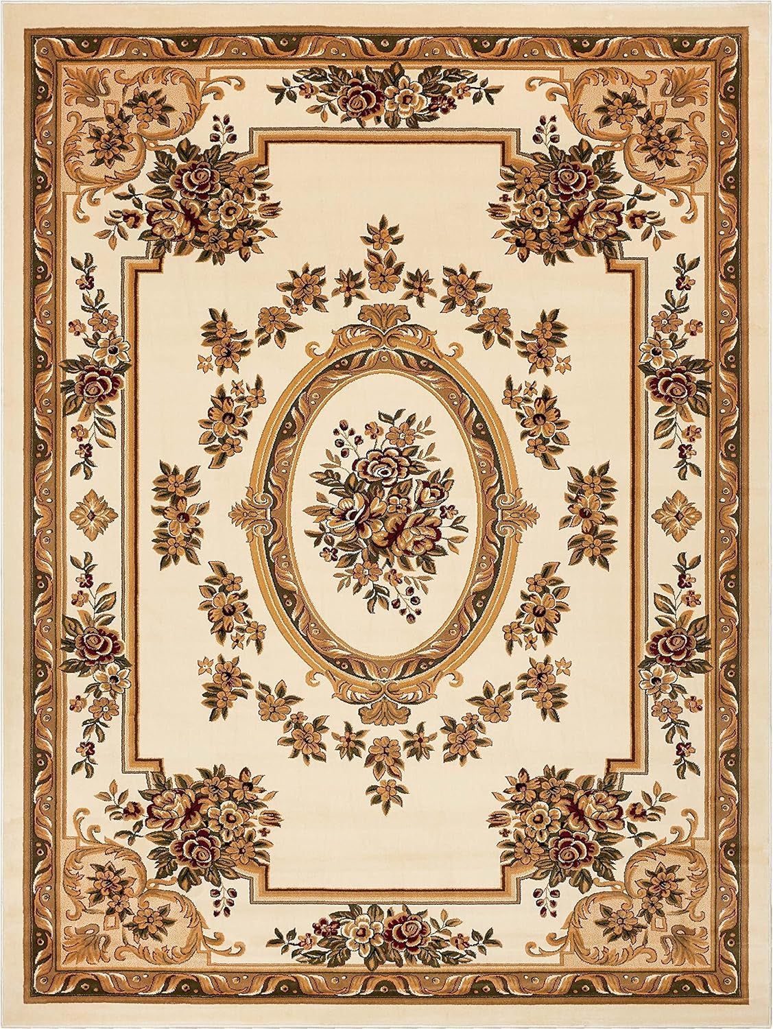 Timeless Le Petit Palais Ivory Traditional Area Rug 9'2" X 12'6"