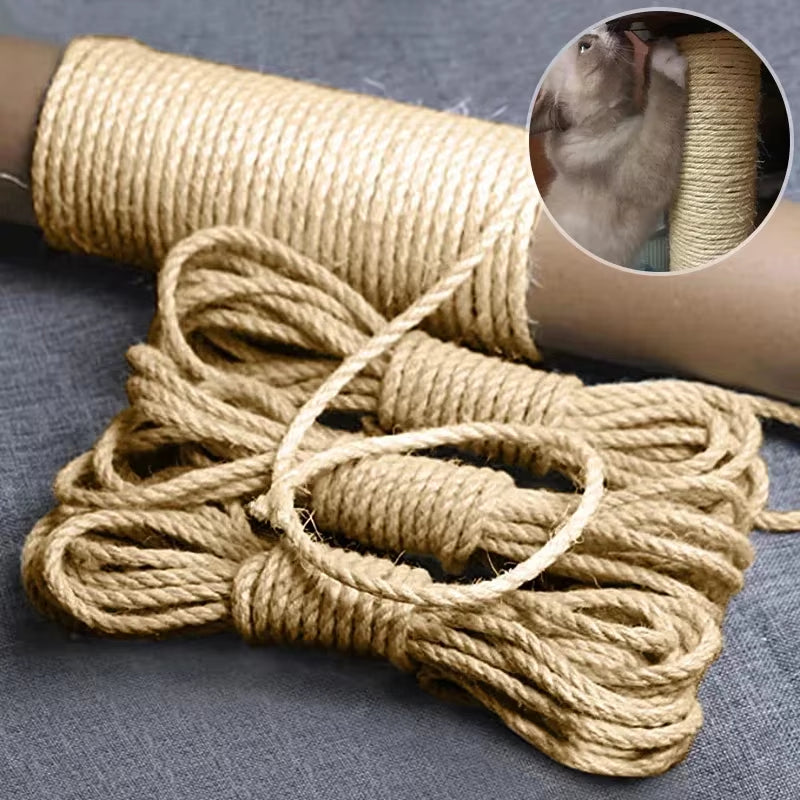 Natural Sisal Rope for Cat Tree DIY Scratching Post Toy Climbing Frame Replacement Kitten Claw Scratch Furniture Handmade Ropes