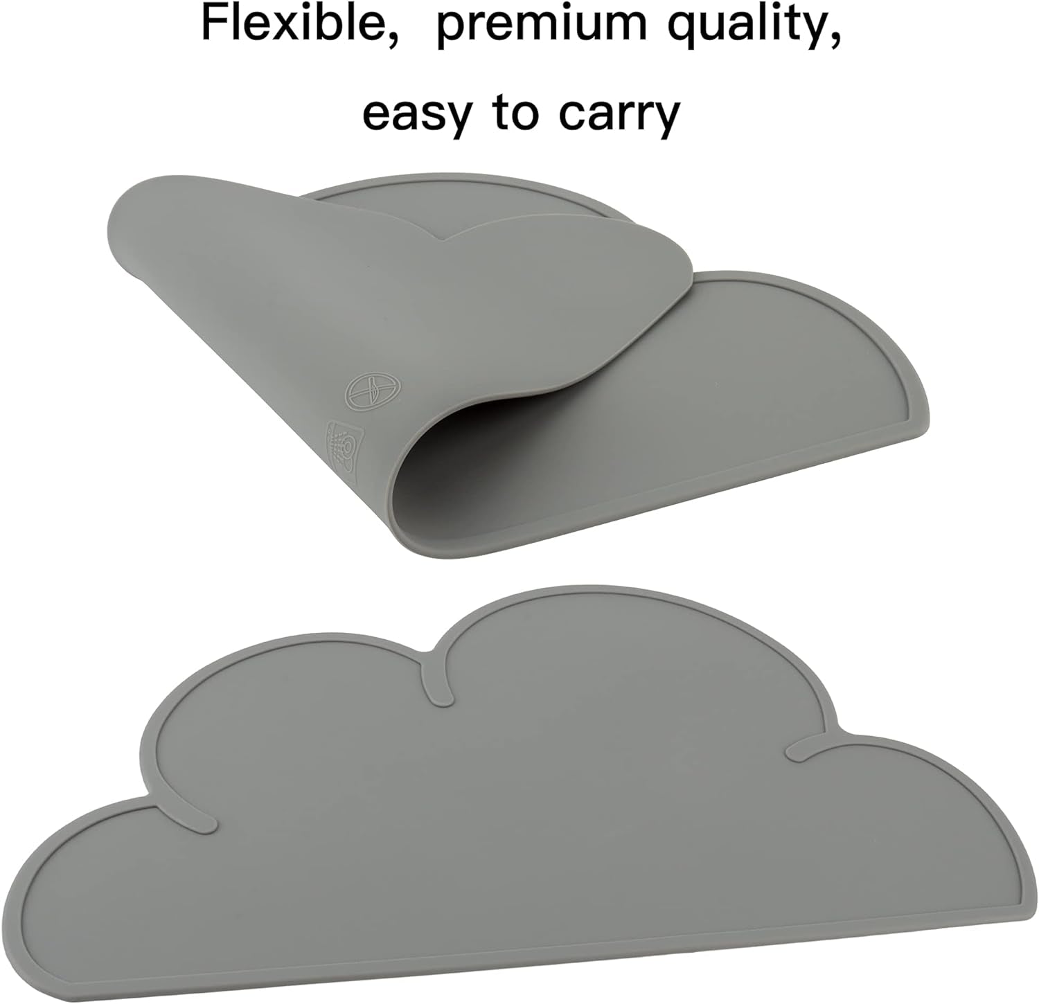 Pet Food Mats–Dog Cat Feeding Mat Top Grade Cloud Silicone Pad Anti-Slip Waterproof Anti-Slip Bowl Placemat (Dark Gray)