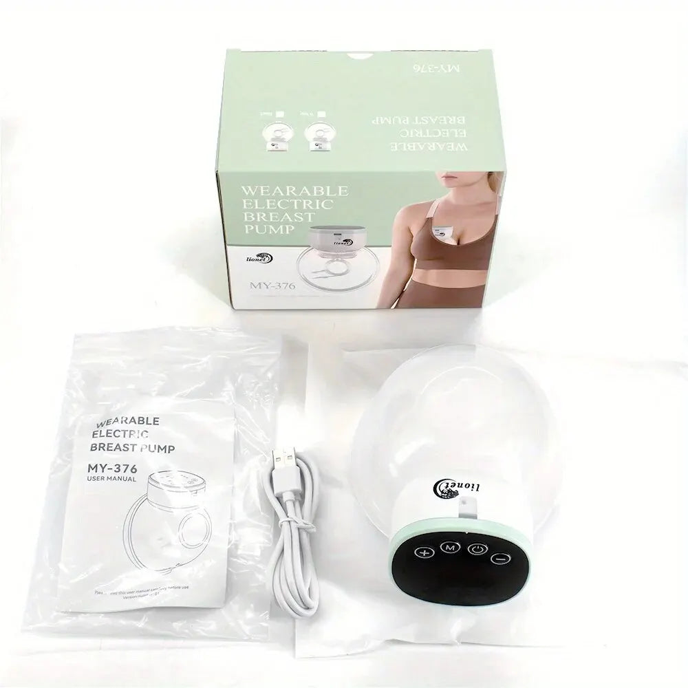 Portable Rechargeable Electric Breast Pump Integrated Silicone Breast Collector Wireless Wearable Hands Free Breast Pump Women