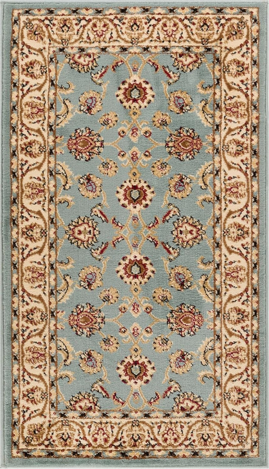 Barclay Sarouk Traditional Light Blue 2'3" X 3'11 Rug