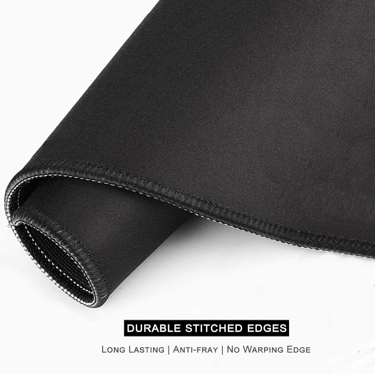 Gaming Mouse Pad with Stitched Edge, Premium-Textured Mouse Mat Waterproof Non-Slip Rubber Custom Rectangle Mousepad for Laptop Computer Gaming Office 11.8 X 9.85 Inch, Colorful Wave Design