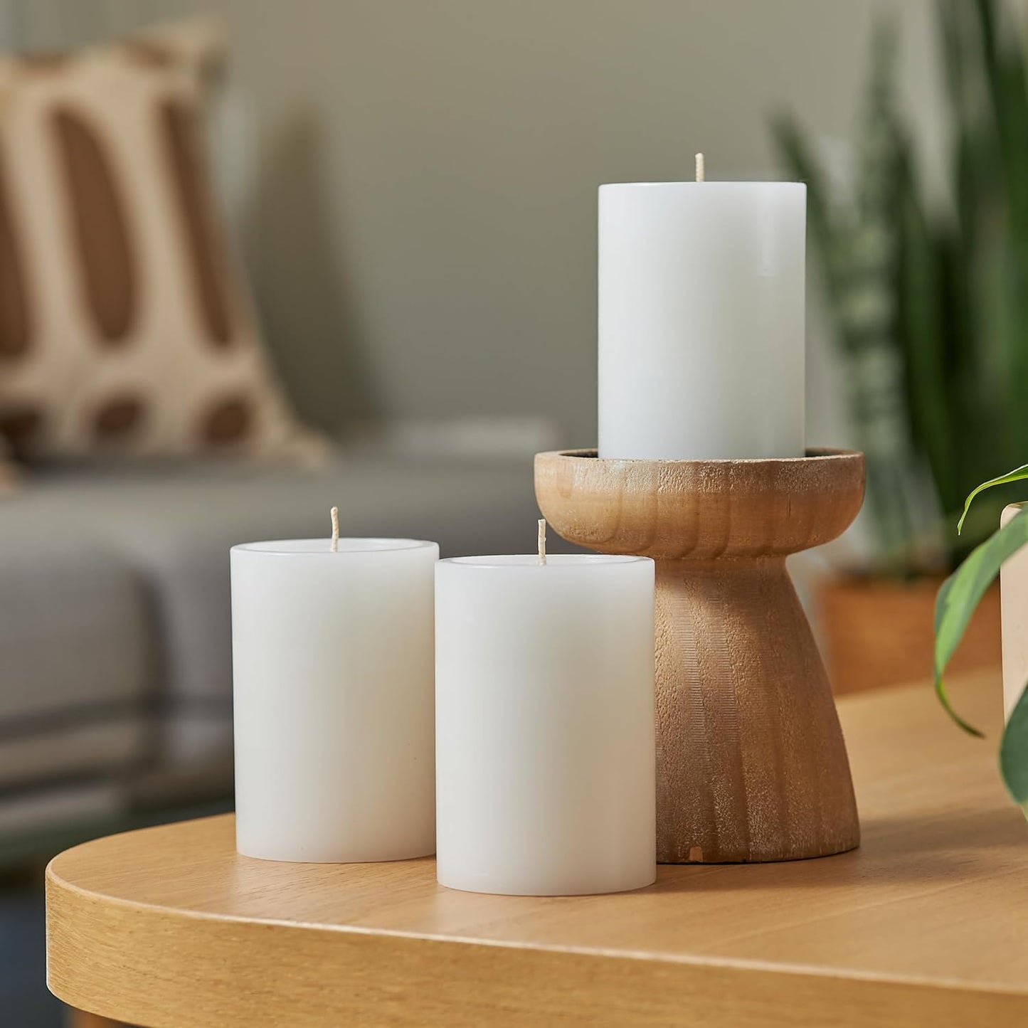 3X4 Inch White Pillar Candles Set of 6, Smooth Texture, Unscented White Candles, Dripless Candles, 3 Inch Pillar Candles Ideal as Wedding, Parties, Spas, Dinner, Home Decoration, Church