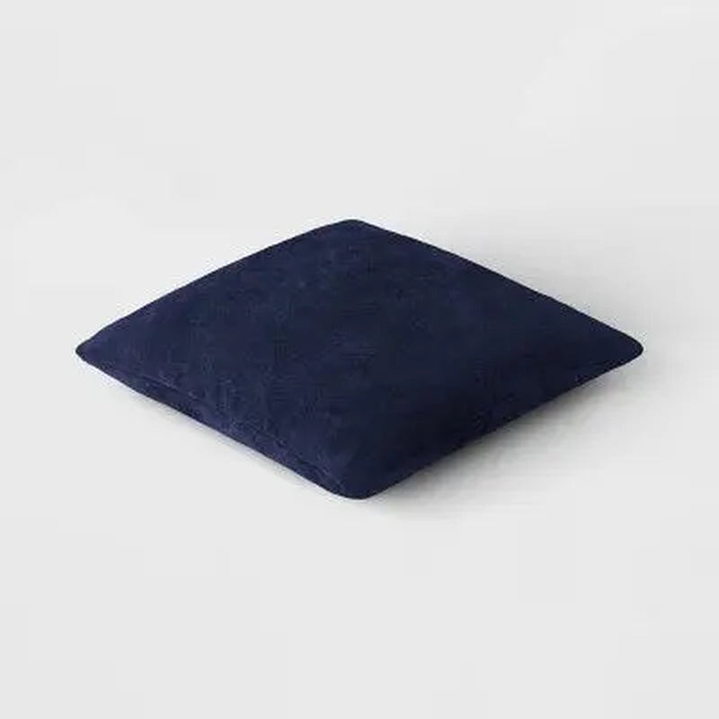 Washed Cotton Velvet Square Throw Pillow Blue - Threshold