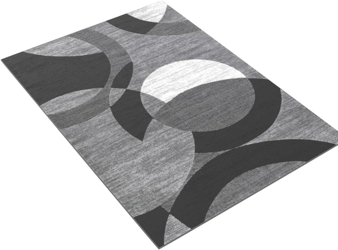 Dulcet Bingo Grey Modern Geometric 7'10" X 9'10" Area Rug