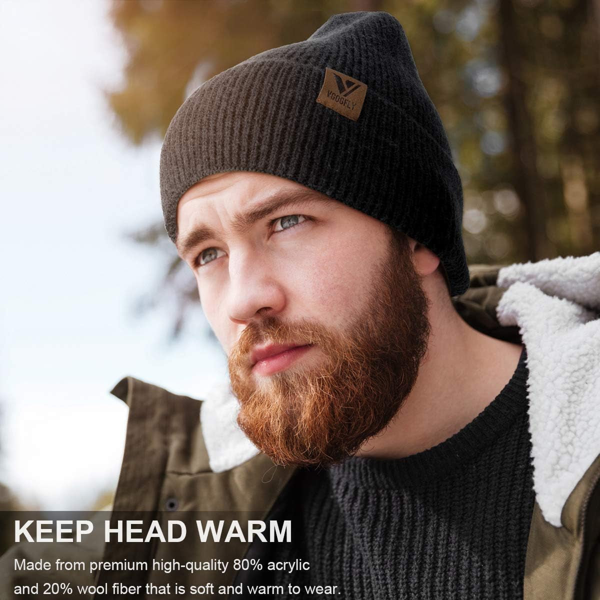 Beanie Men Slouchy Knit Skull Cap Warm Stocking Hats Guys Women Striped Winter Beanie Hat Cuffed Plain Hat