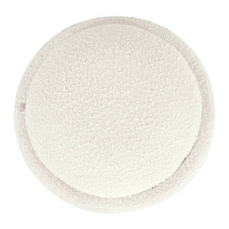 Storage round Ottoman Cream Boucle - Homepop