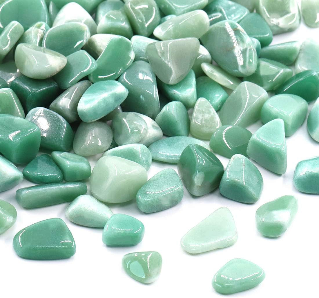 1Lb Bulk Large Natural Tumbled Polished Brazilian Stones Gemstone Healing Crystals Quartz for Wicca, Reiki, and Energy Crystal Healing (Green Aventurine about 1Lb/450G/16Oz/Bag)