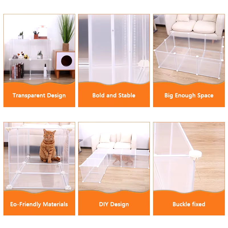 Small Pet Playpen DIY Freely Combined Pet Yard Fence Puppy Crate Kennel for Dog Cat Kitten Rabbit Guinea Pig Bunny Hedgehogs