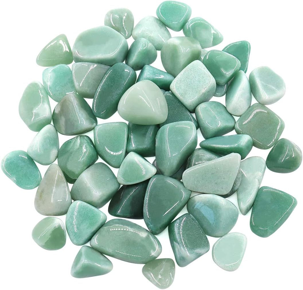 1Lb Bulk Large Natural Tumbled Polished Brazilian Stones Gemstone Healing Crystals Quartz for Wicca, Reiki, and Energy Crystal Healing (Green Aventurine about 1Lb/450G/16Oz/Bag)