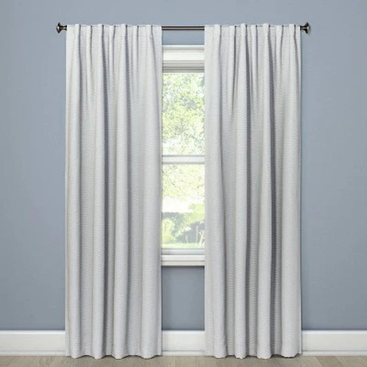 1Pc 50"X95" Room Darkening Small Check Window Curtain Panel Gray - Threshold