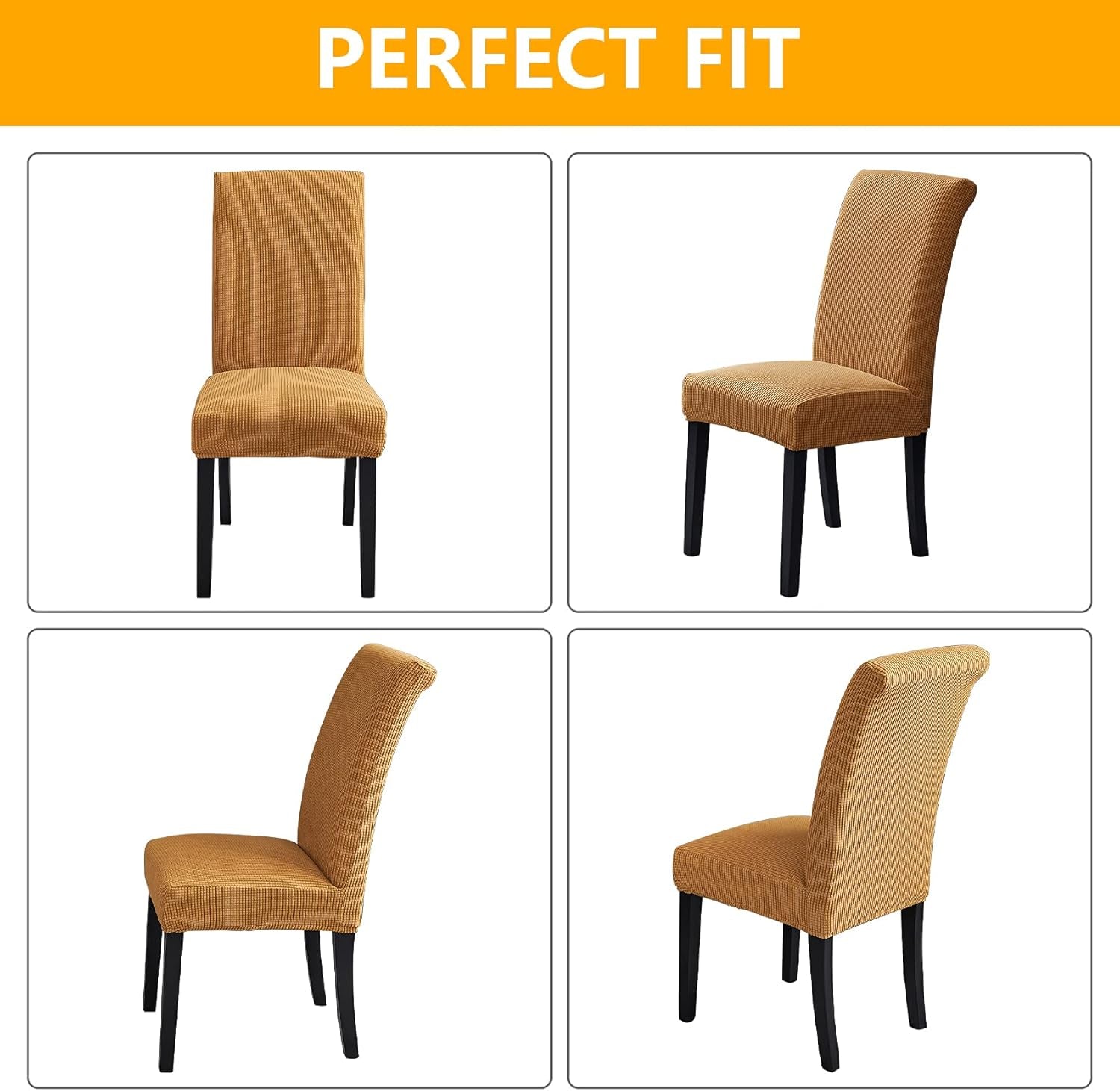 6Pack or 2/4/8Pack Chair Covers for Dining Room, Stretch Removable Washable Dining Room Chair Covers Seat Protector, Dining Chair Slipcovers for Dining Room Hotel