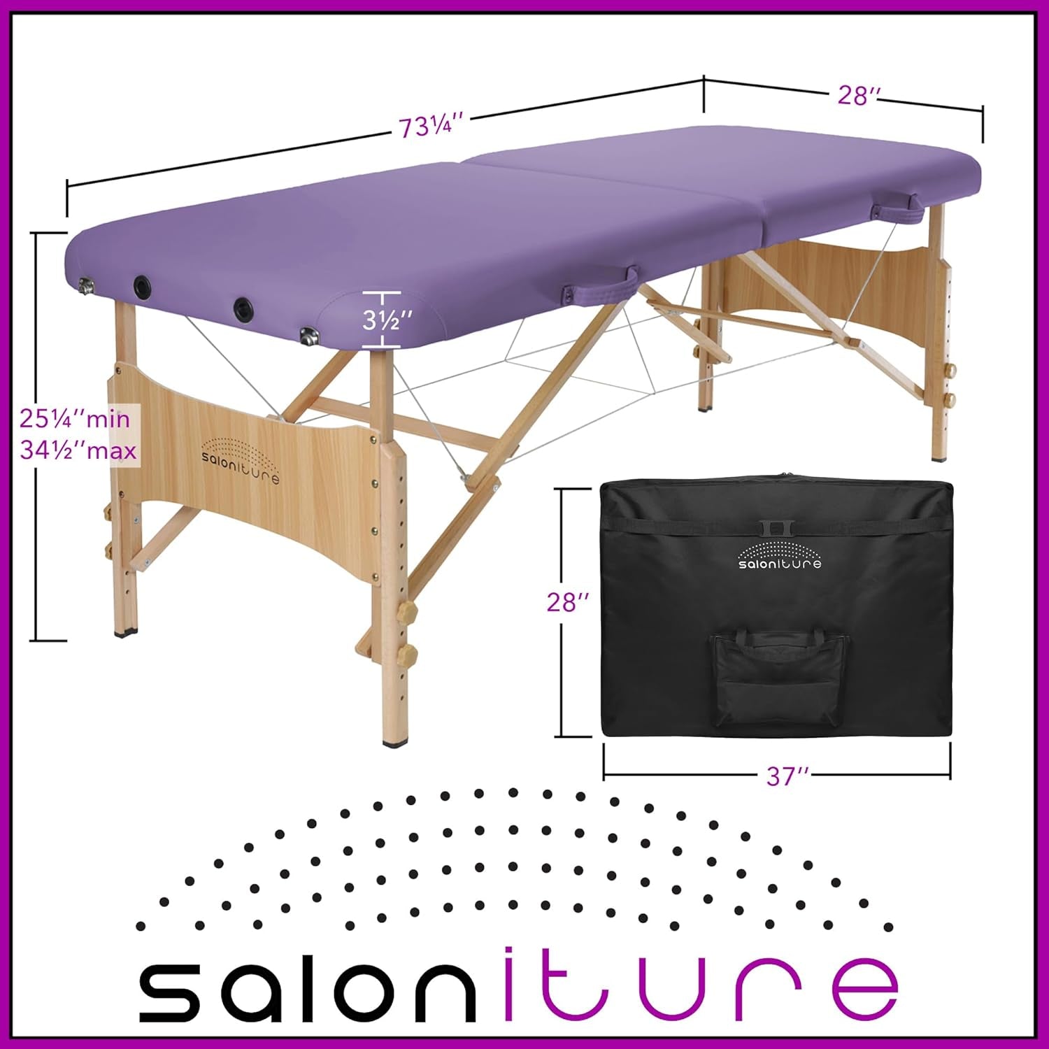 Basic Portable Folding Massage Table - Lavender