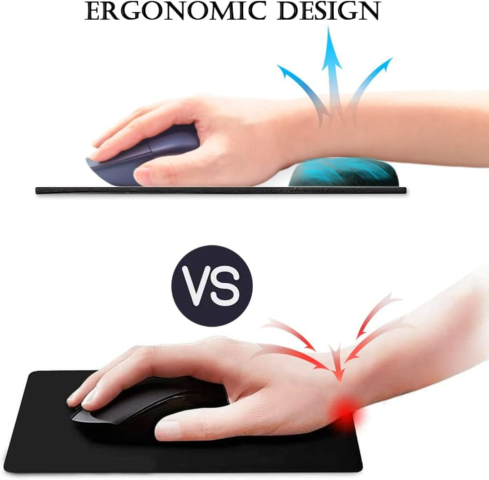 Ergonomic Mouse Pad with Wrist Support Gel Wrist Rest, Comfortable Computer Mouse Pad for Laptop, Pain Relief with Non-Slip Rubber Base, 9 X 10 In,Forest