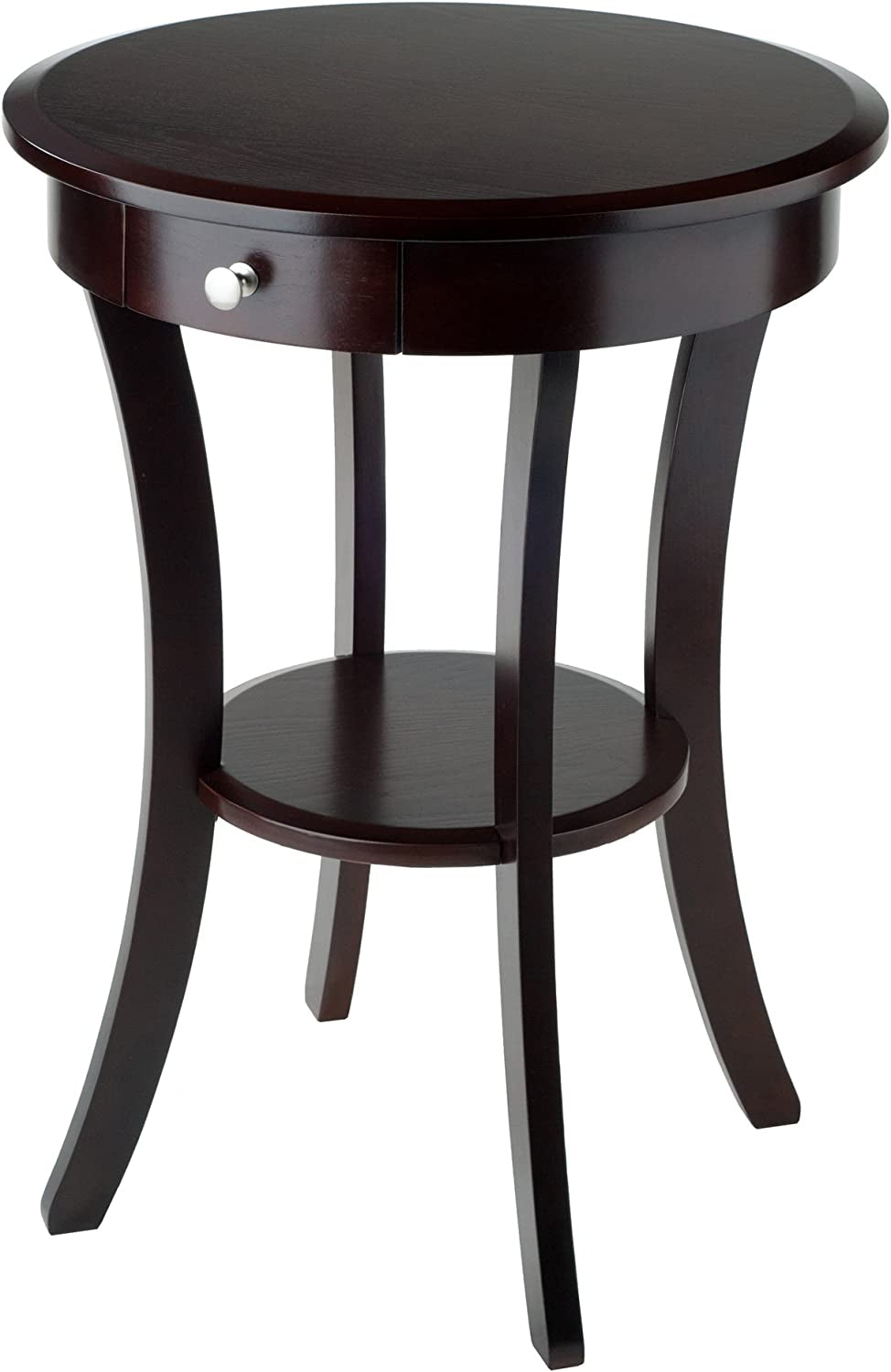 Wood Sasha Accent Table, Cappuccino(Color May Slightly Vary), 20 in X 20 in X 27 In