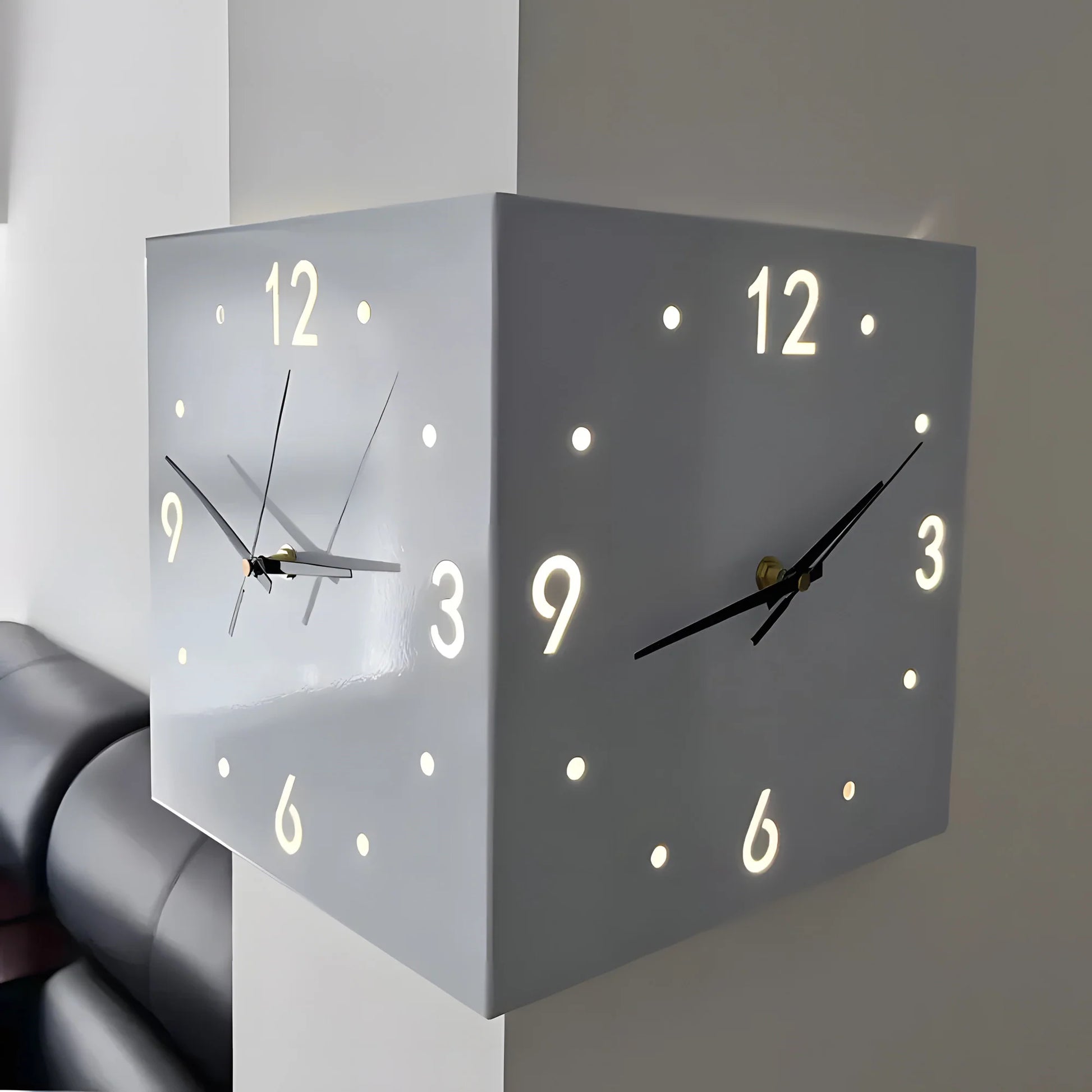 Voice Sensor Backlit Corner Clock