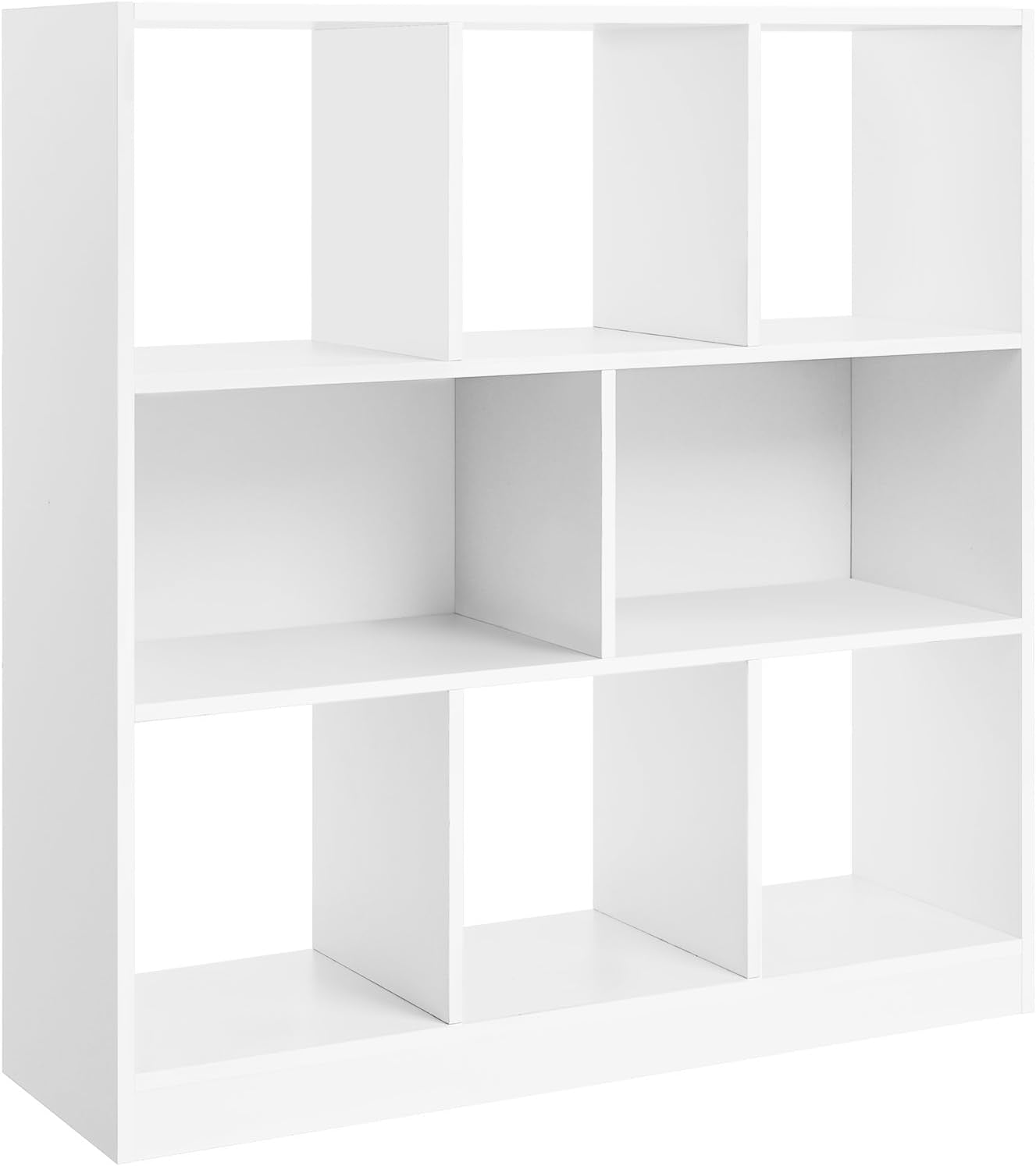 Bookcase, Bookshelf, Freestanding Storage Unit, 8 Open Compartments, Used Horizontally, Vertically, Upside Down, 11 X 35.4 X 39.4 Inches, for Living Room, Study, Office, White ULBC55WT