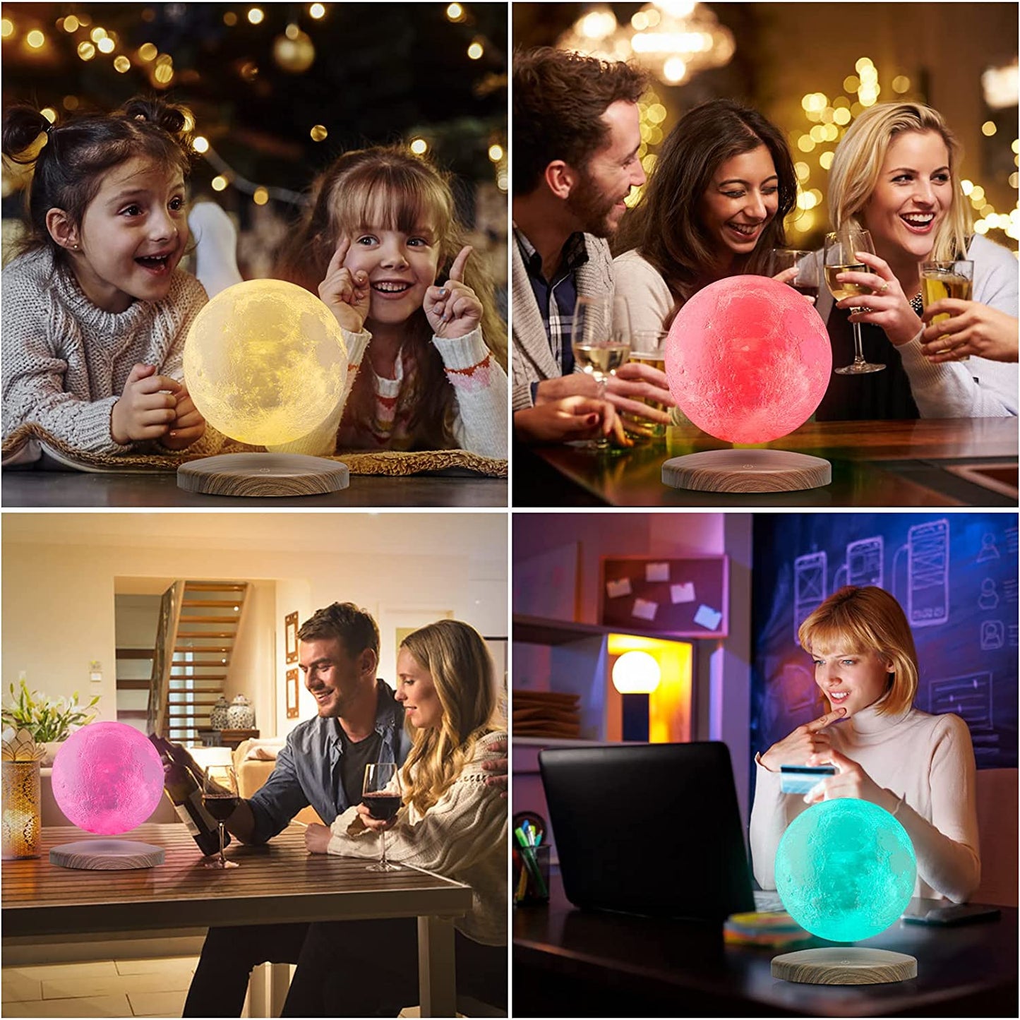 Levitating Moon Lamp, Floating and Magnetic Moon Lamp 3D Printing Moon Light with Remote, Creative Gifts for Christmas Office (Moon Lamp)