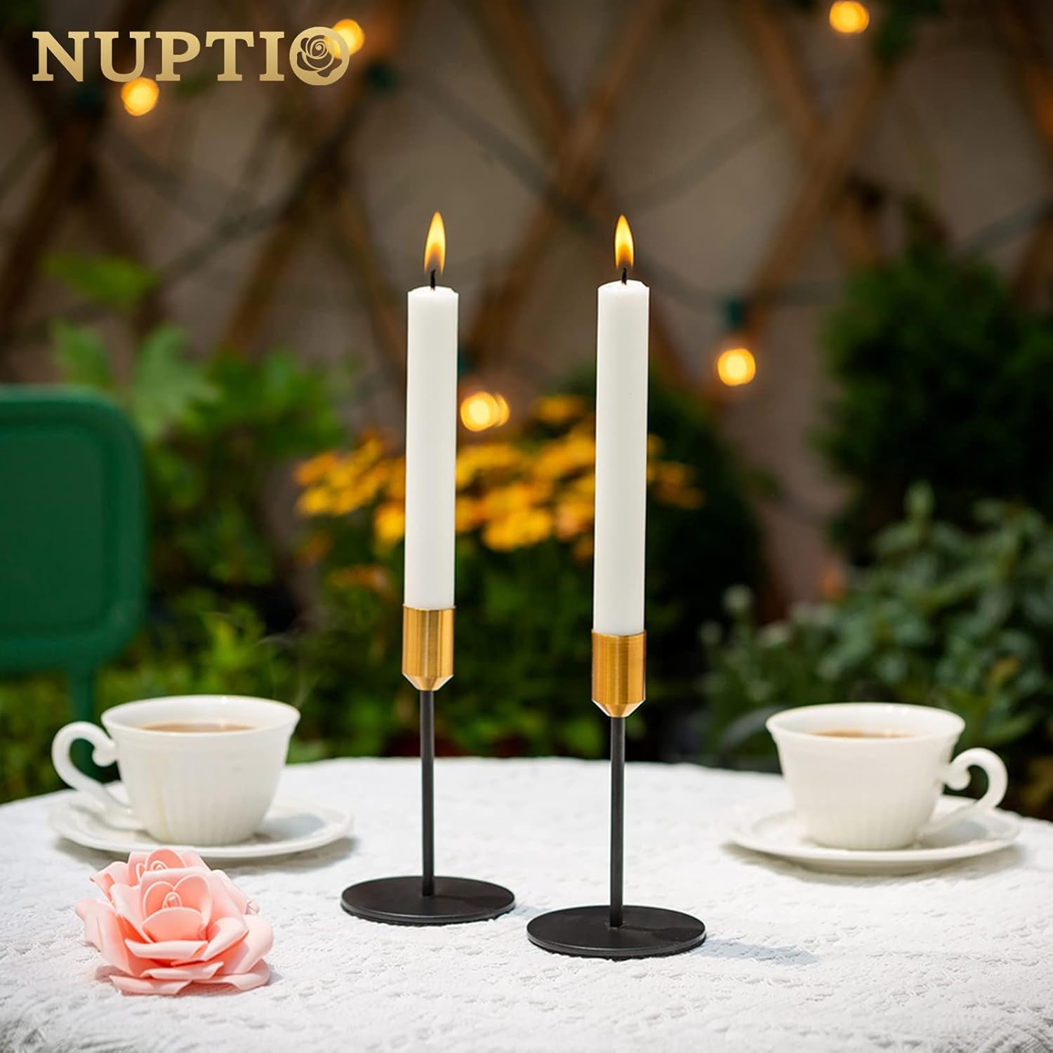 Wedding/Dinning Candlestick Holder, Centerpiece Table Decorative Candle Holder, Single-Head Taper Candle Holder Ornaments (S + S)