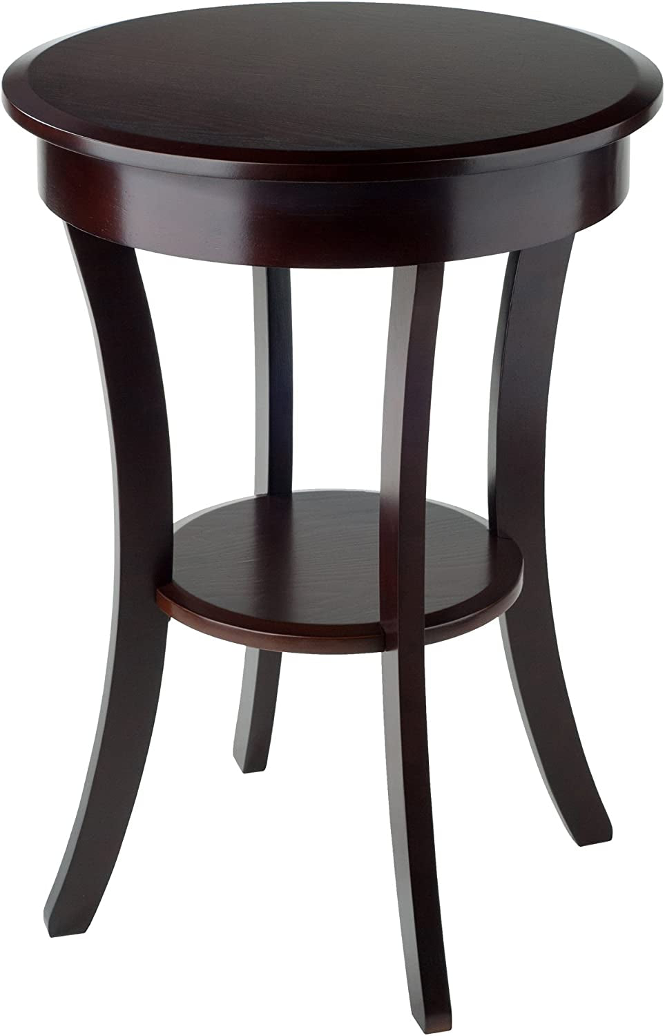 Wood Sasha Accent Table, Cappuccino(Color May Slightly Vary), 20 in X 20 in X 27 In