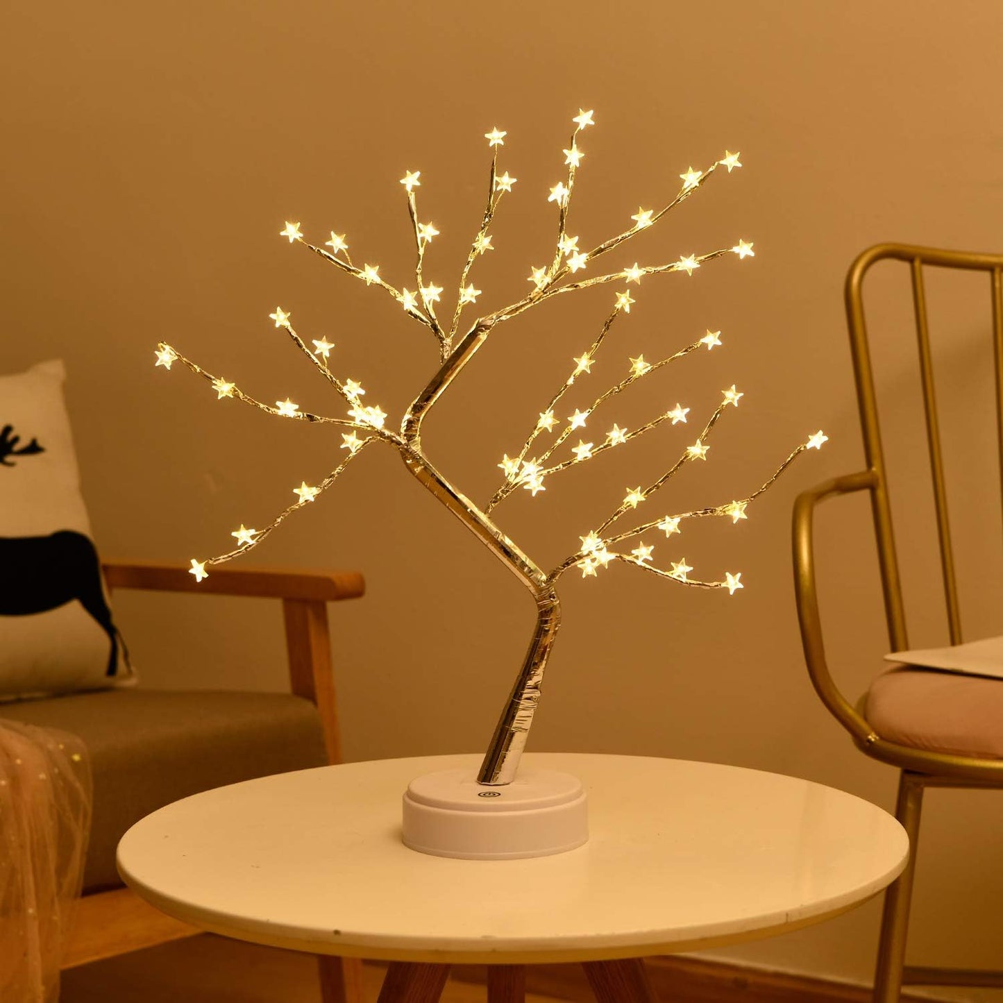 Star Tree Light -Twinkling Tree Fairy Light Spirit Tree - Artificial Bonsai Tree Light - Battery USB Operated,Fairy Tree Lamp for Bedroom,Party Home Decoration ，Wedding Gift (Star Tree Light)