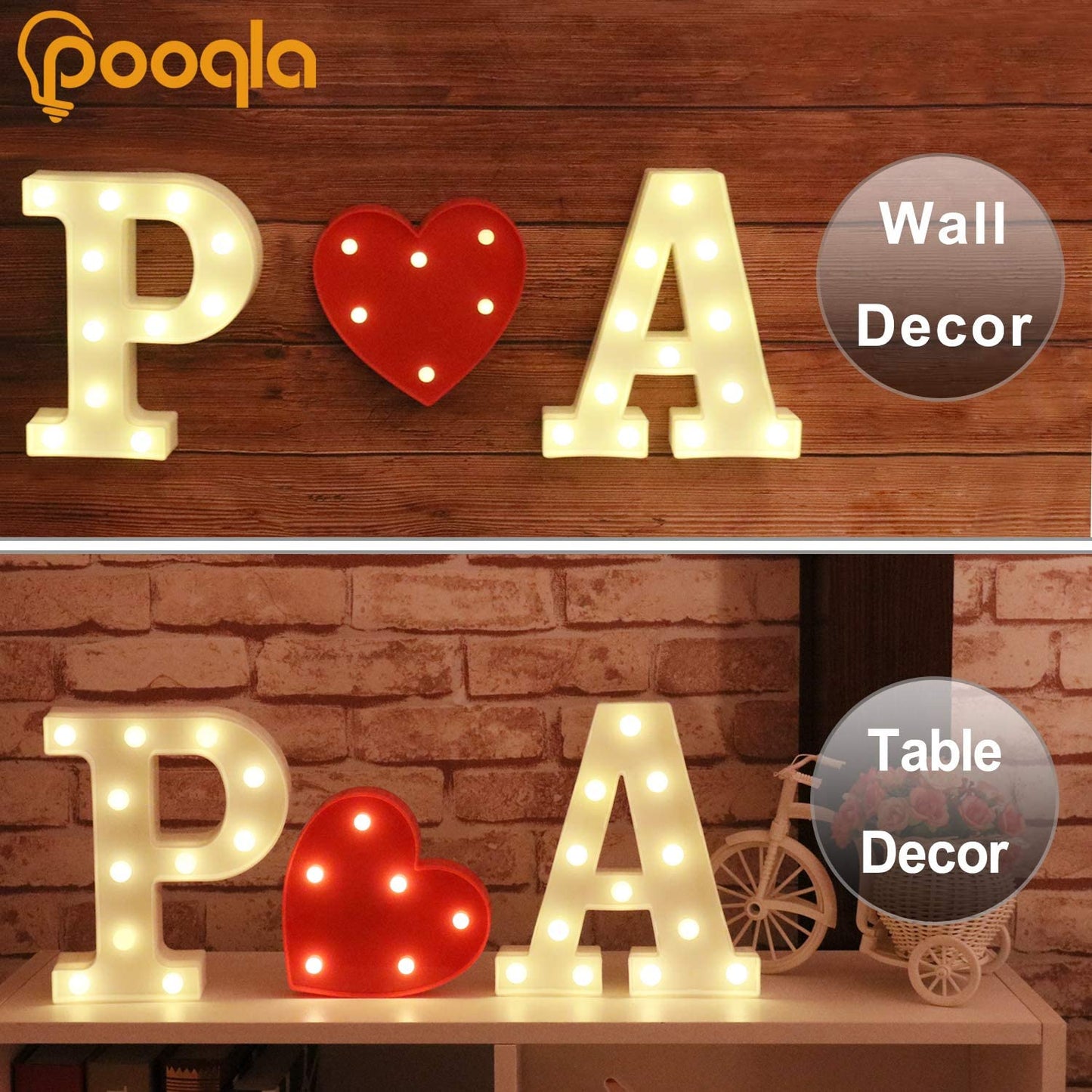 LED Marquee Letter Lights Sign, Light up Alphabet Letter for Home Party Wedding Decoration U