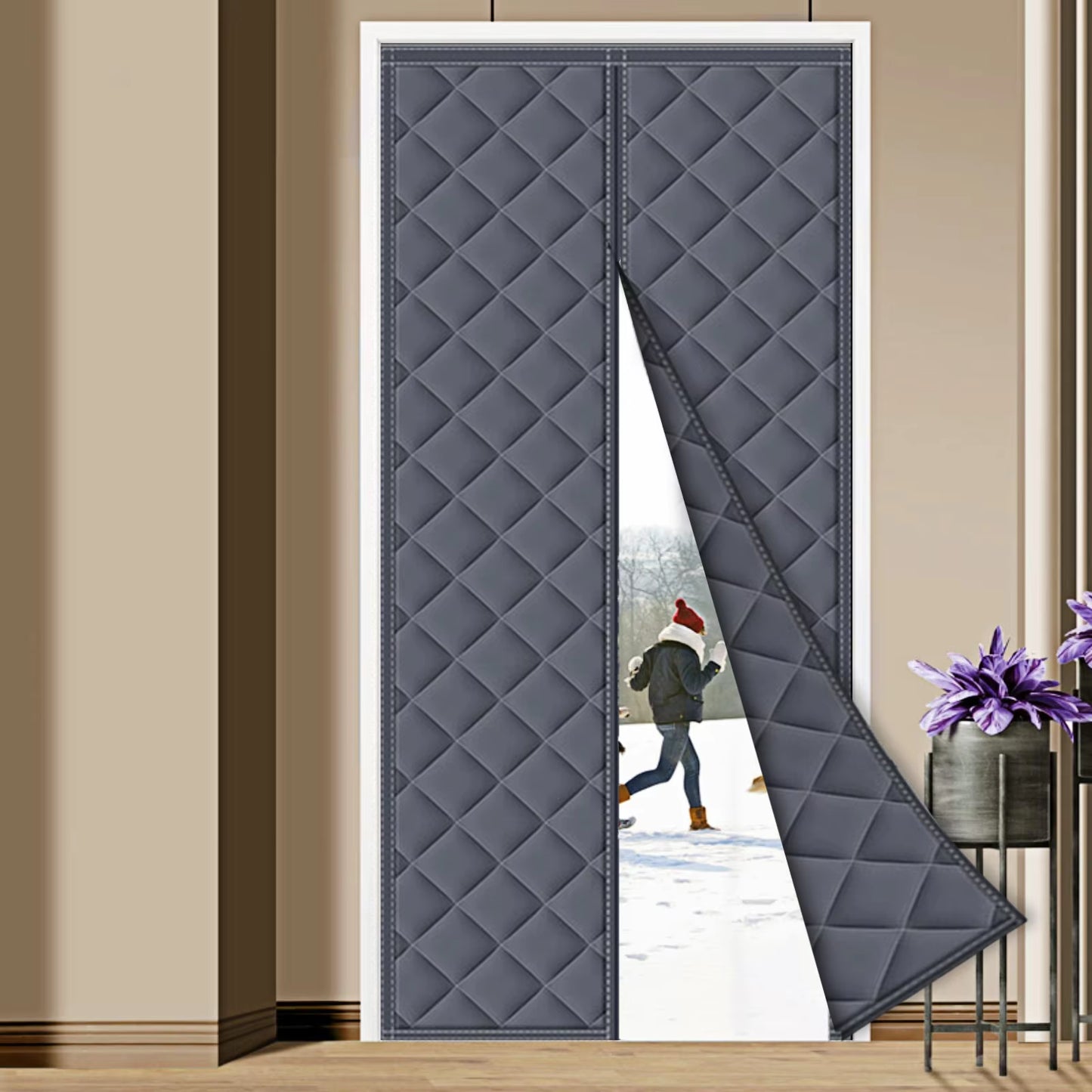 Autumn and Winter Self Absorbing Cotton Home Thickened Door Curtains Thermal Insulation Partition Curtains Winter Cold Curtains