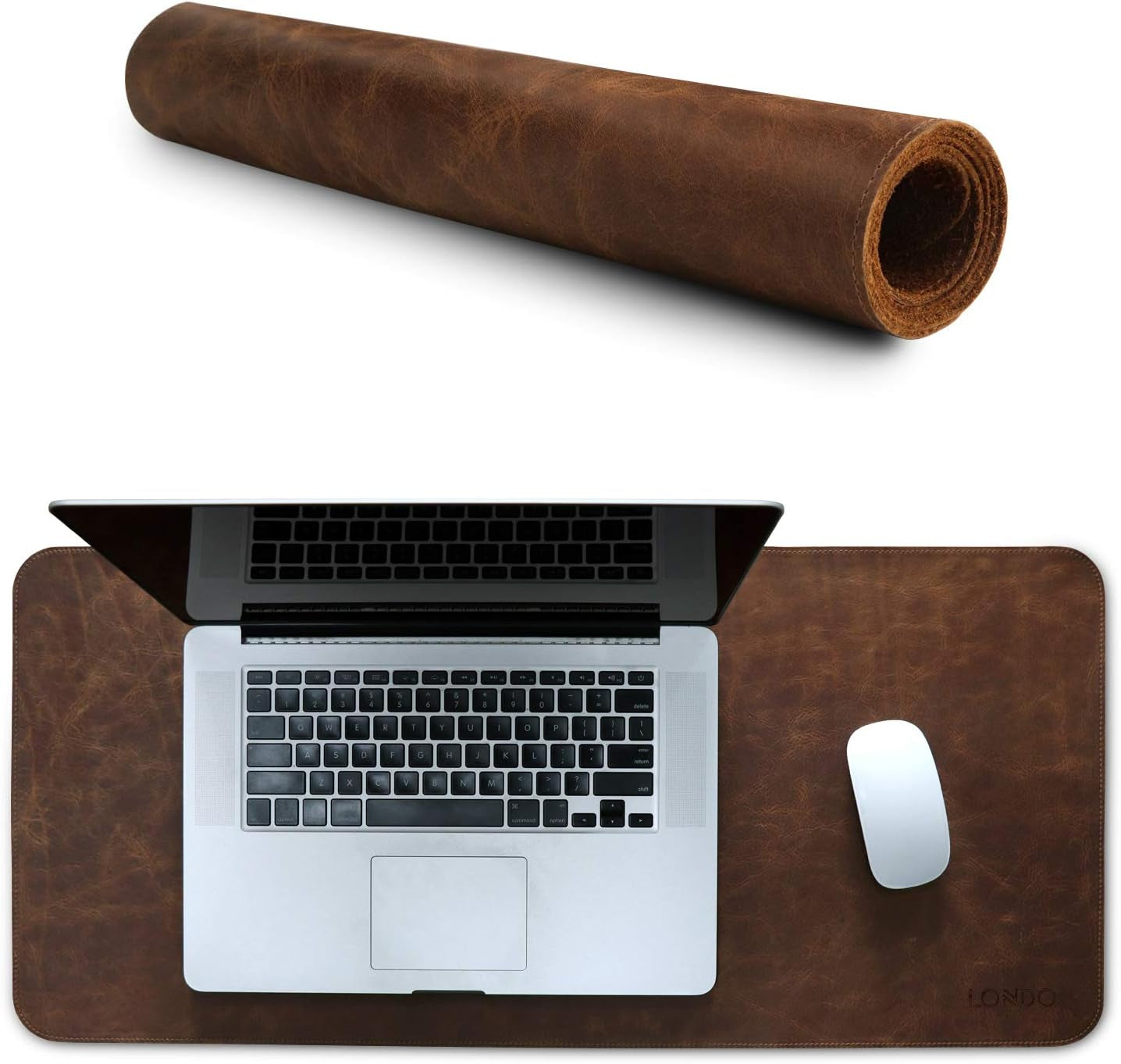 Top Grain Leather Extended Mouse Pad - Desk Mat Brown