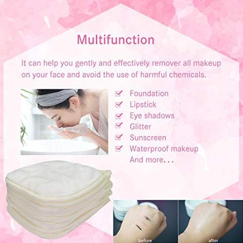 | Reusable Update Makeup Removing Microfiber Cloth for Sensitive Skin | Washable Makeup Remover Towels | Natural Facial Cleansing Towels