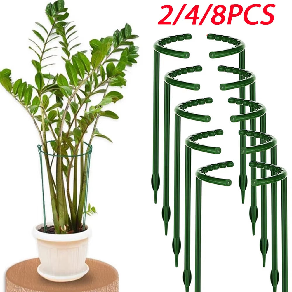 2/4PCS Plastic Plant Support Pile Frame Greenhouse Arrangement Semicircle Fixed Rod Indoor Flower Plant Vine Climbing Bracket