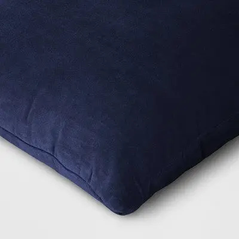 Washed Cotton Velvet Square Throw Pillow Blue - Threshold