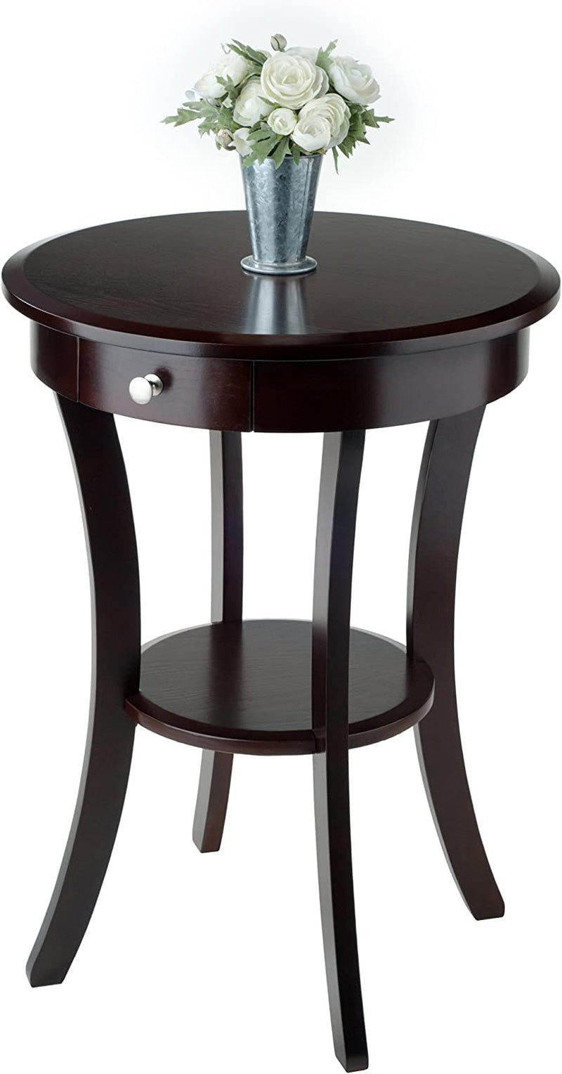 Wood Sasha Accent Table, Cappuccino(Color May Slightly Vary), 20 in X 20 in X 27 In