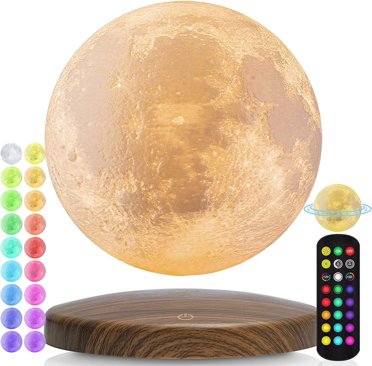 Levitating Moon Lamp, Floating and Magnetic Moon Lamp 3D Printing Moon Light with Remote, Creative Gifts for Christmas Office (Moon Lamp)